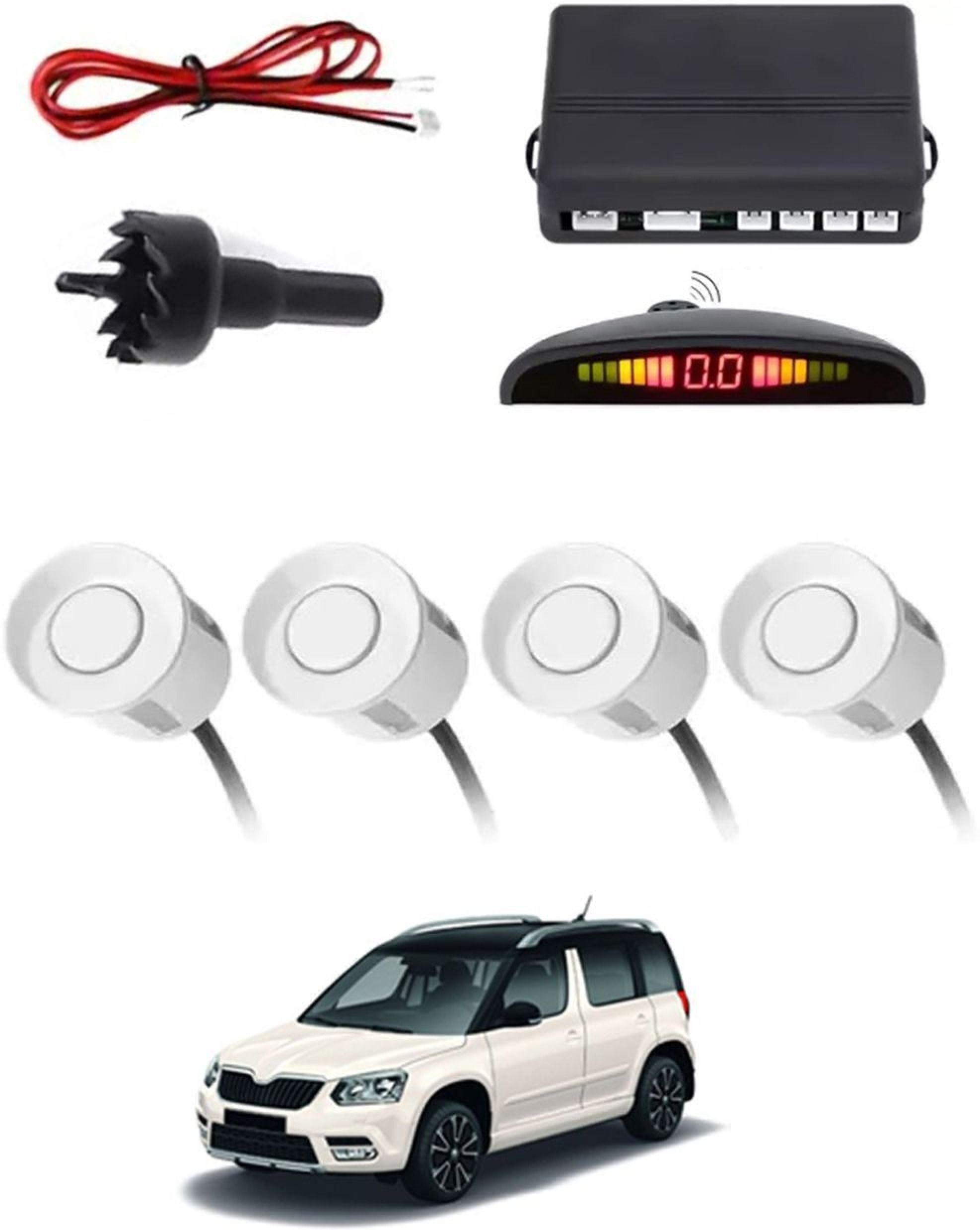 biking hub Universal 4 White Reverse Parking Sensor-AF25A178 Universal 4 White Reverse Parking Sensor-AF25A178 Parking Sensor-picture-20