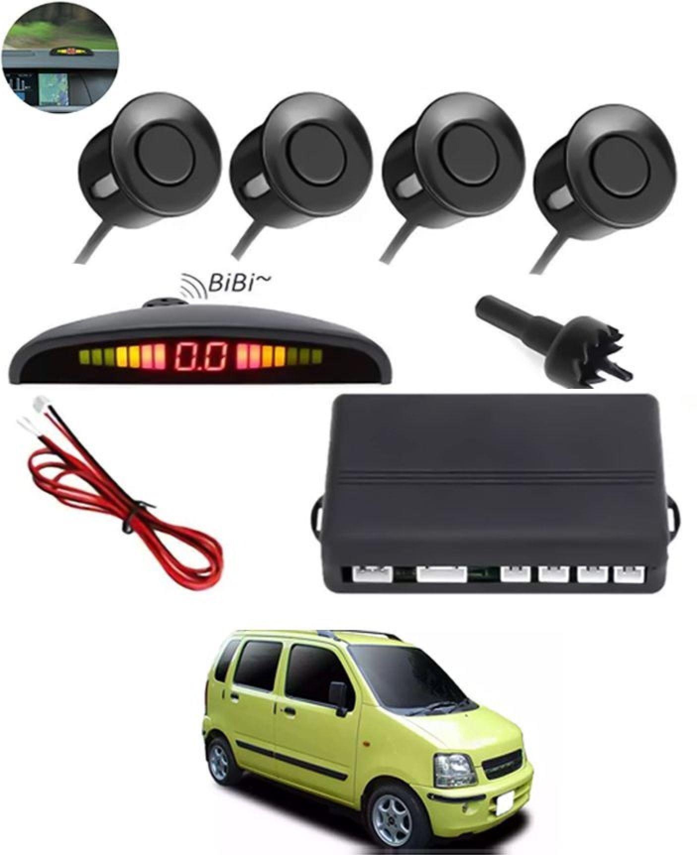 aarsh stores NW_Universal 4 Black Reverse Parking Sensor-AF25B120 NW_Universal 4 Black Reverse Parking Sensor-AF25B120 Parking Sensor-picture-27