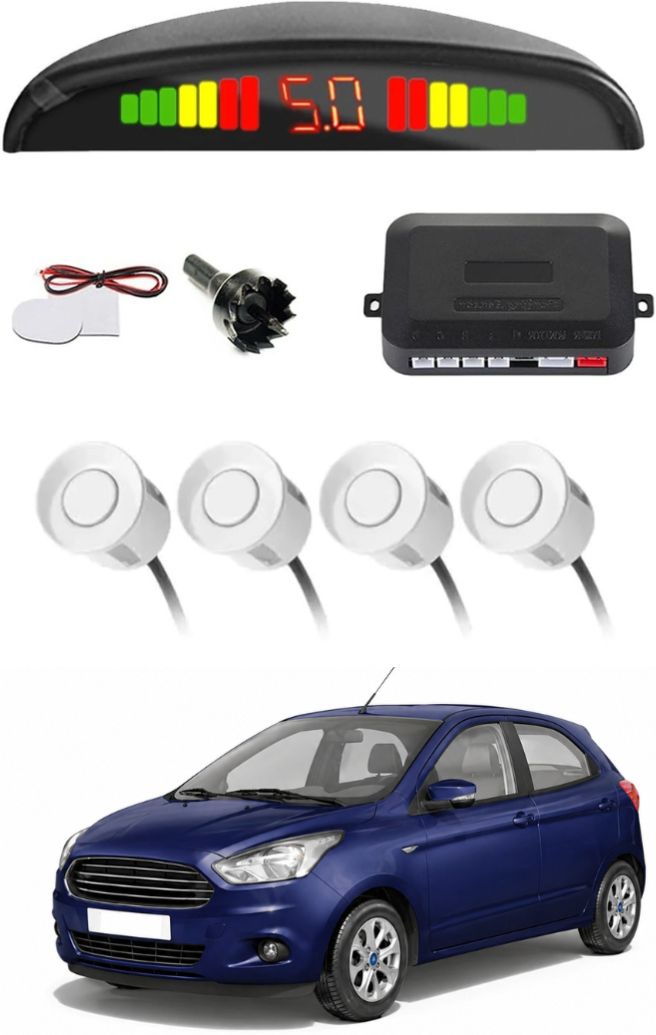 markoplus White Car Parking Sensor D119 Car White Parking Reverse Sensors For Ford Figo Set of 4 Pcs Parking Sensor-picture-24