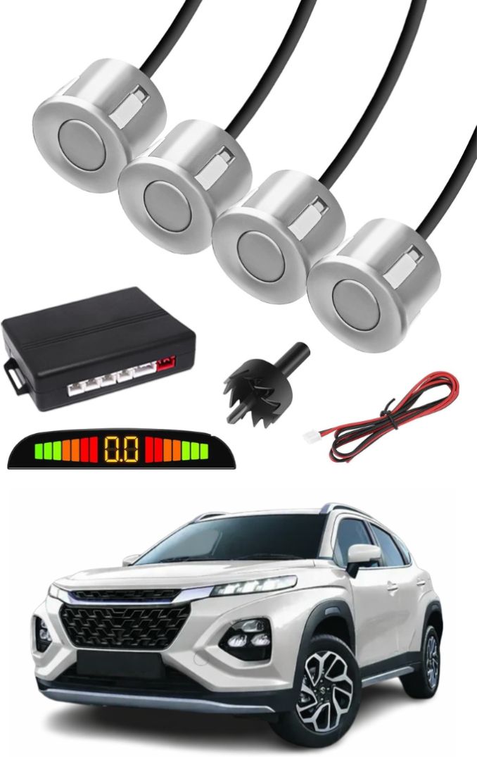 Silver Car Parking Sensor F09 Car Silver Parking Reverse Sensors For Maruti Suzuki Fronx Set of 4 Pcs Parking Sensor-image-23