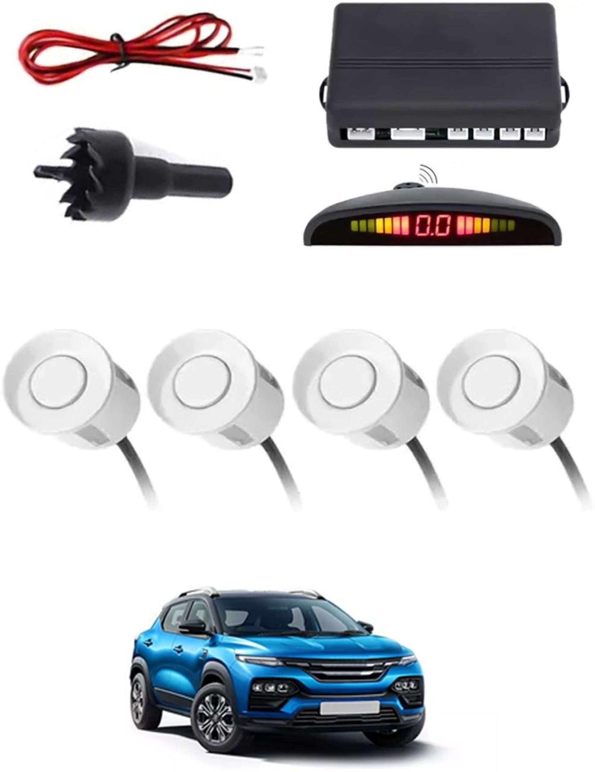 aarsh stores NW_Universal 4 White Reverse Parking Sensor-AF25A433 NW_Universal 4 White Reverse Parking Sensor-AF25A433 Parking Sensor-picture-35