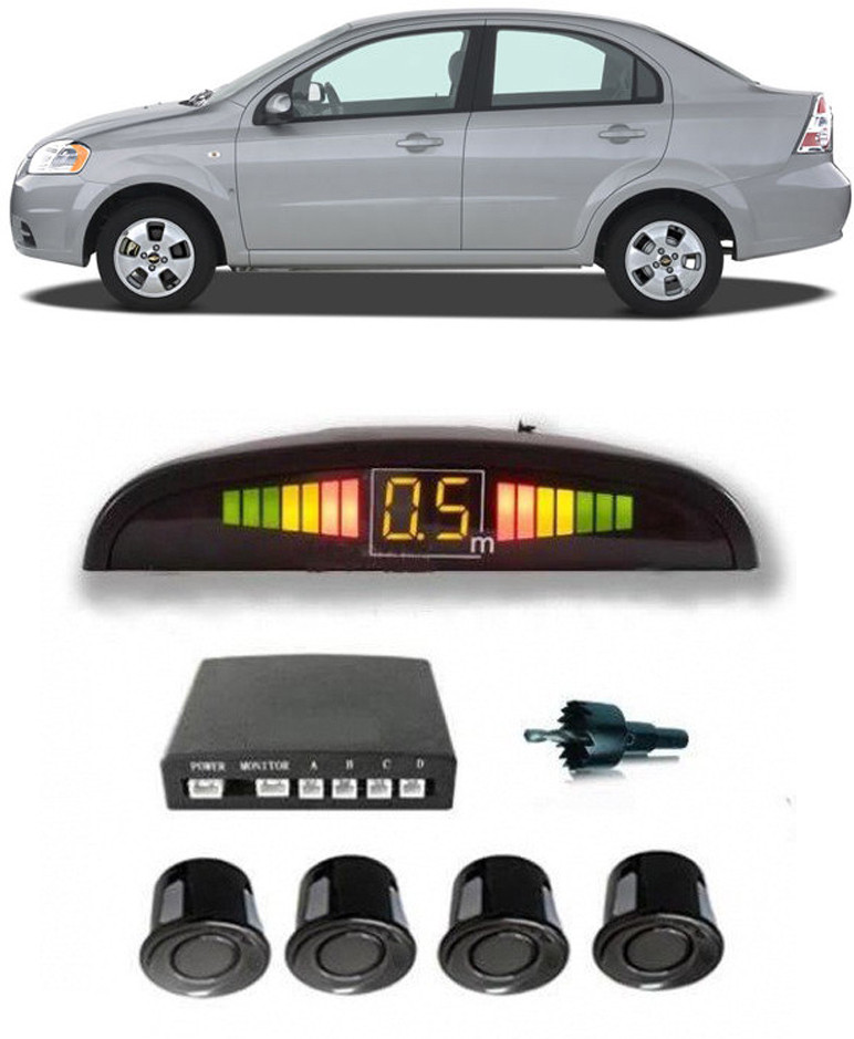 ascension JJB80 Black Car Reverse Parking Sensor with LED Display 4 Sensor A80 Parking Sensor image 1
