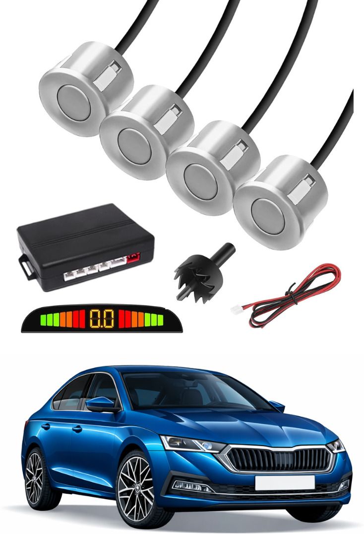 Silver Car Parking Sensor A149 Car Silver Parking Reverse Sensors For Skoda Octavia Set of 4 Pcs Parking Sensor-image-34
