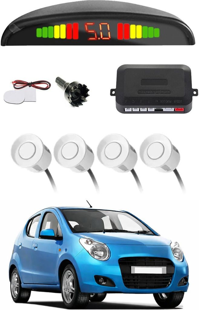 markoplus White Car Parking Sensor A96 Car White Parking Reverse Sensors For Maruti Suzuki A-Star Set of 4 Pcs Parking Sensor-picture-24
