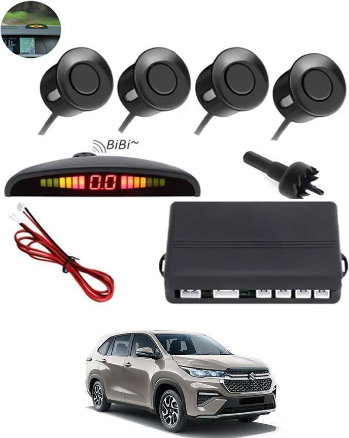 konika Universal Car Reverse Parking Black Sensor With Led Display ,Buzzer 156 4Parking Sensor Increased Safety For Passengers Black For Invicto Parking Sensor-picture-32