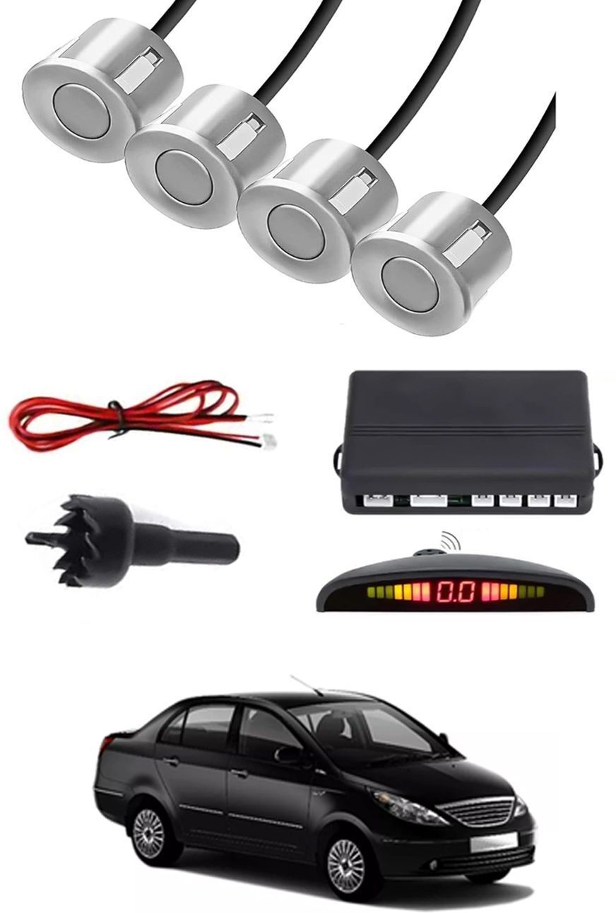 Universal 4 Silver Reverse Parking Sensor With LED Display For Cars-181 Safety of Passengers/Car One Alarm Kit-1293 Parking Sensor-image-41