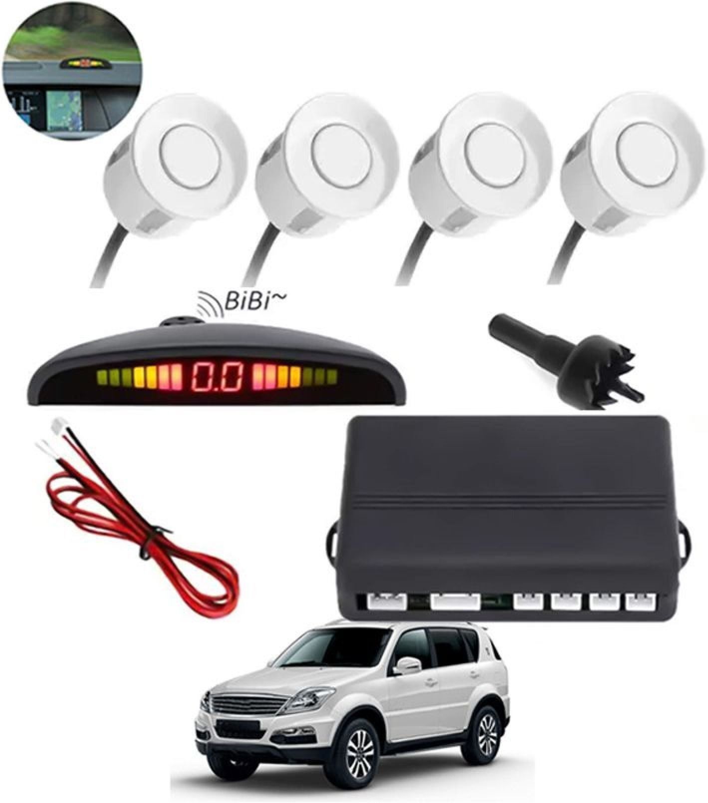aarsh stores NW_Universal 4 White Reverse Parking Sensor-AF25A954 NW_Universal 4 White Reverse Parking Sensor-AF25A954 Parking Sensor-picture-32