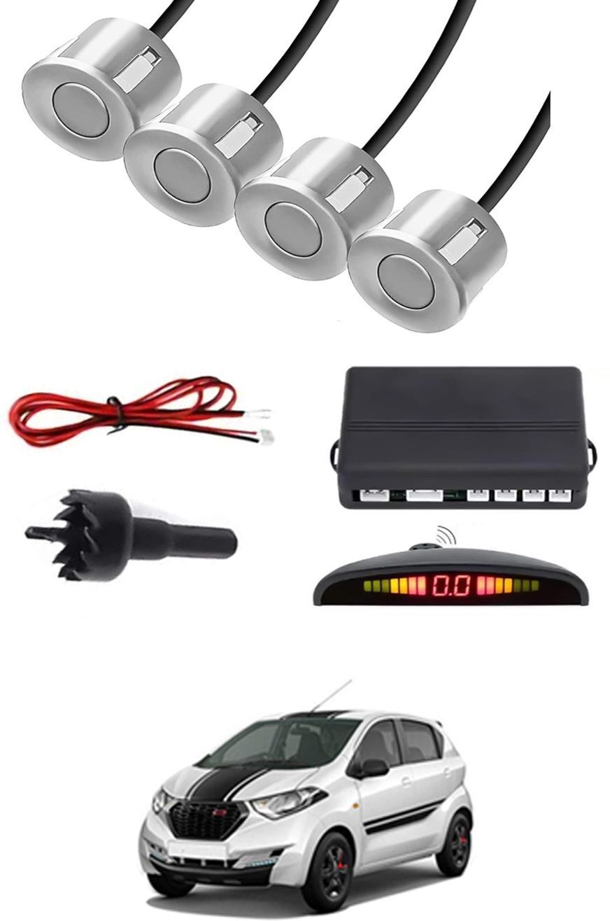 Universal 4 Silver Reverse Parking Sensor With LED Display For Cars-216 Safety of Passengers/Car One Alarm Kit-1172 Parking Sensor-image-12