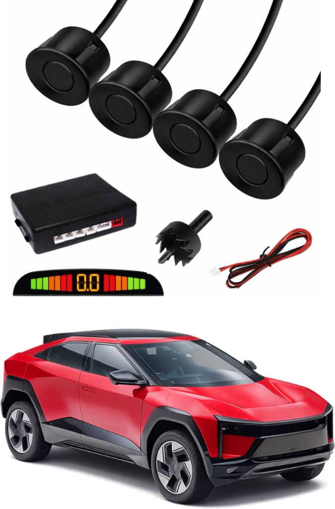 Black Car Parking Sensor F174 Car Black Parking Reverse Sensors For Mahindra BE 6E Set of 4 Pcs Parking Sensor-image-48