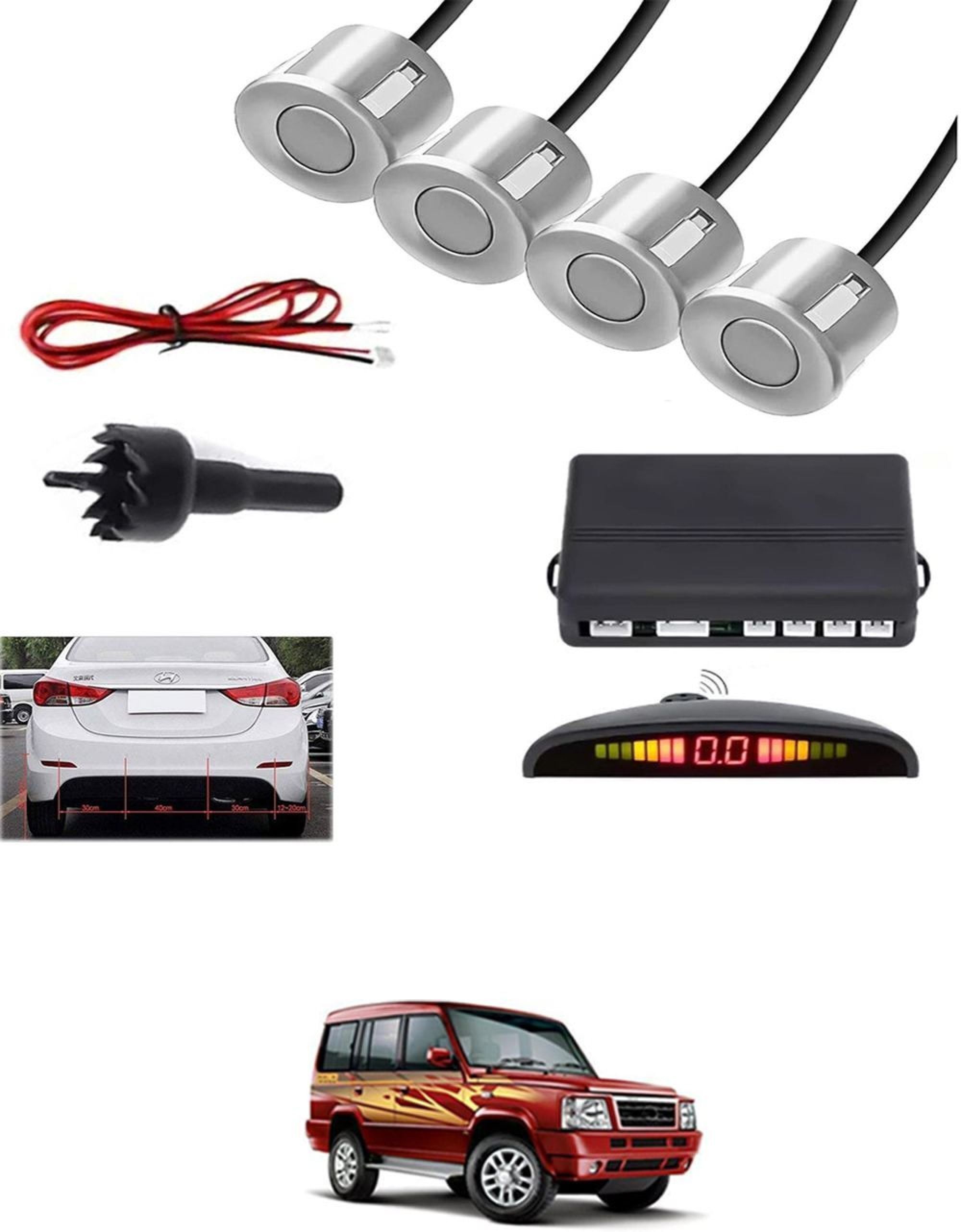 aarsh creation Universal 4 Silver Reverse Parking Sensor-AF25N70 P_Universal 4 Silver Reverse Parking Sensor-AF25N70 Parking Sensor-picture-12