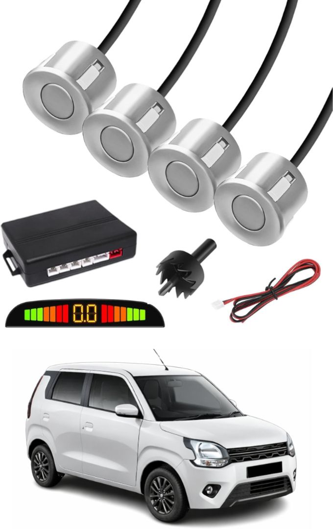 markoplus Silver Car Parking Sensor D27 Car Silver Parking Reverse Sensors For Maruti Suzuki Wagon R White Set of 4 Pcs Parking Sensor-picture-30