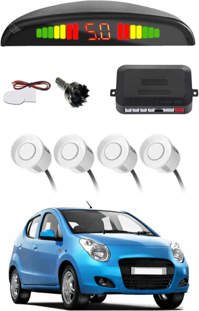 White Car Parking Sensor C96 Car White Parking Reverse Sensors For Maruti Suzuki A-Star Set of 4 Pcs Parking Sensor-image-7