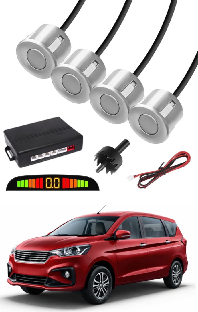 Silver Car Parking Sensor B08 Car Silver Parking Reverse Sensors For Maruti Suzuki Ertiga Red Set of 4 Pcs Parking Sensor-image-22
