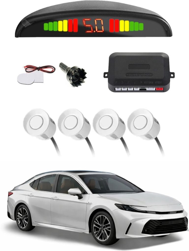 White Car Parking Sensor E24 Car White Parking Reverse Sensors For Toyota Camry Set of 4 Pcs Parking Sensor-image-5