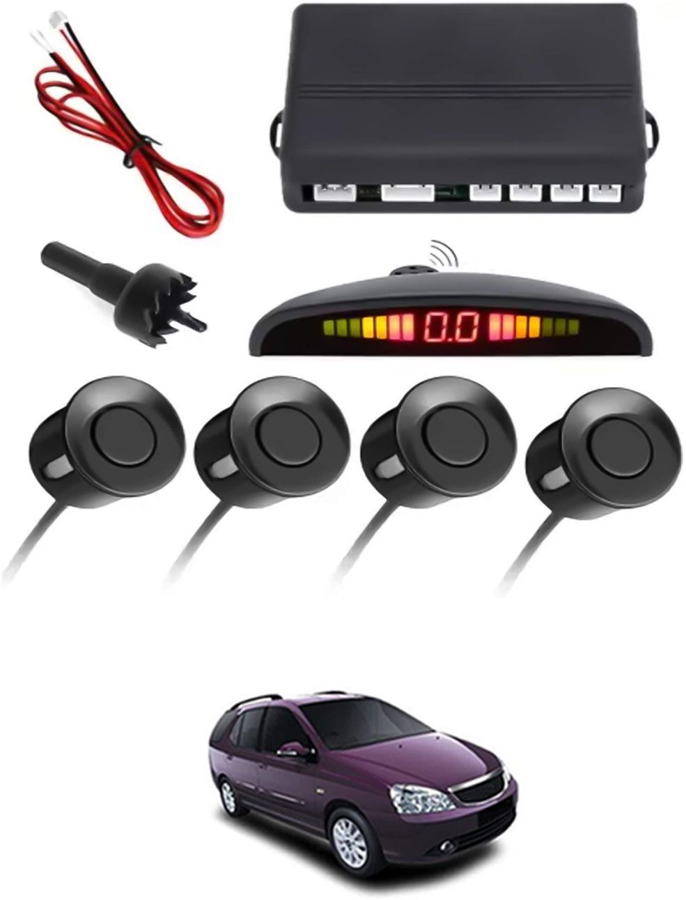 Universal 4 Black Reverse Parking Sensor With LED Display For Cars-150 Safety of Passengers/Car One Alarm Kit-1798 Parking Sensor-image-49