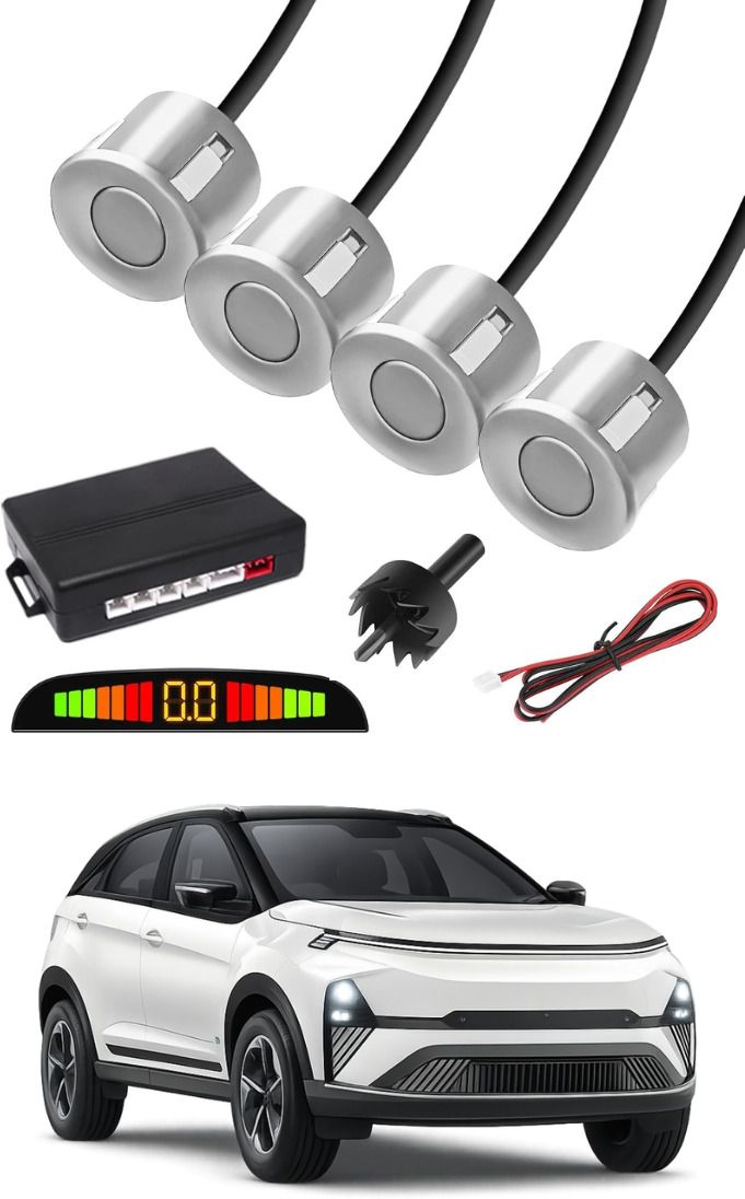 markoplus Silver Car Parking Sensor A175 Car Silver Parking Reverse Sensors For Tata Nexon EV (Facelift) Set of 4 Pcs Parking Sensor-picture-18