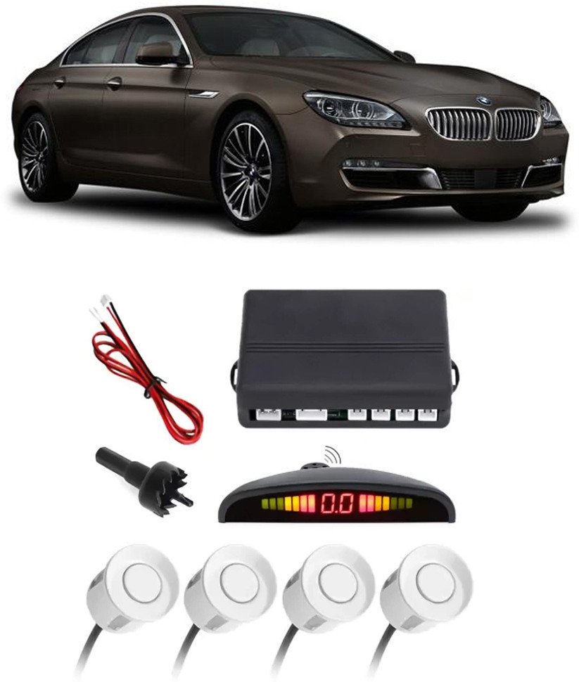 gadzooks GS56 Silver Car Reverse Parking Sensor with LED Display 4 Sensor G56 Parking Sensor image 1