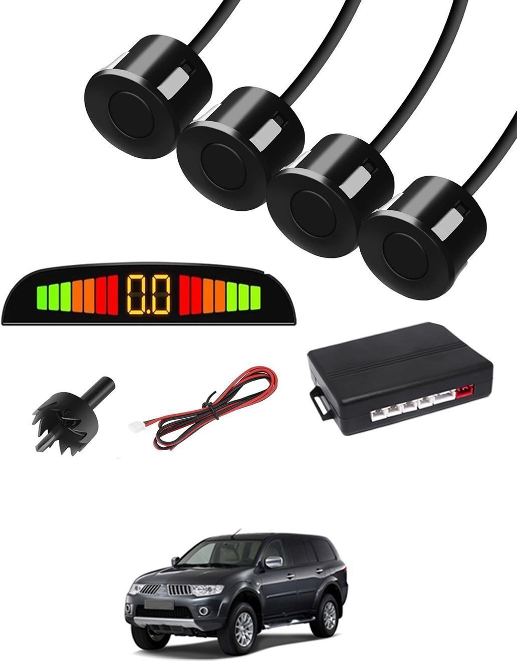 Black 4 Parking Reverse Safety Sensor For Vehicles-202 Universal Reverse Black Parking Sensor With Buzzer And LED Display-202 Parking Sensor-image-12