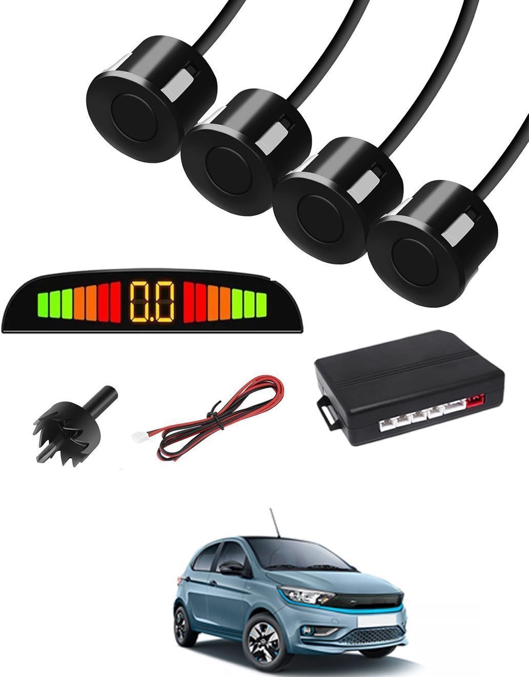 Black 4 Parking Reverse Safety Sensor For Vehicles-267 Universal Reverse Black Parking Sensor With Buzzer And LED Display-267 Parking Sensor-image-24
