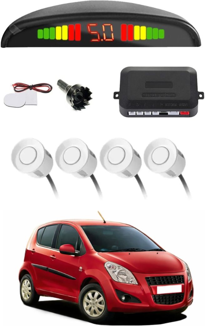 White Car Parking Sensor F153 Car White Parking Reverse Sensors For Maruti Suzuki Ritz Set of 4 Pcs Parking Sensor-image-16