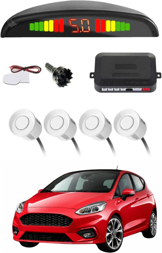 White Car Parking Sensor B139 Car White Parking Reverse Sensors For Ford Fiesta Set of 4 Pcs Parking Sensor-image-12