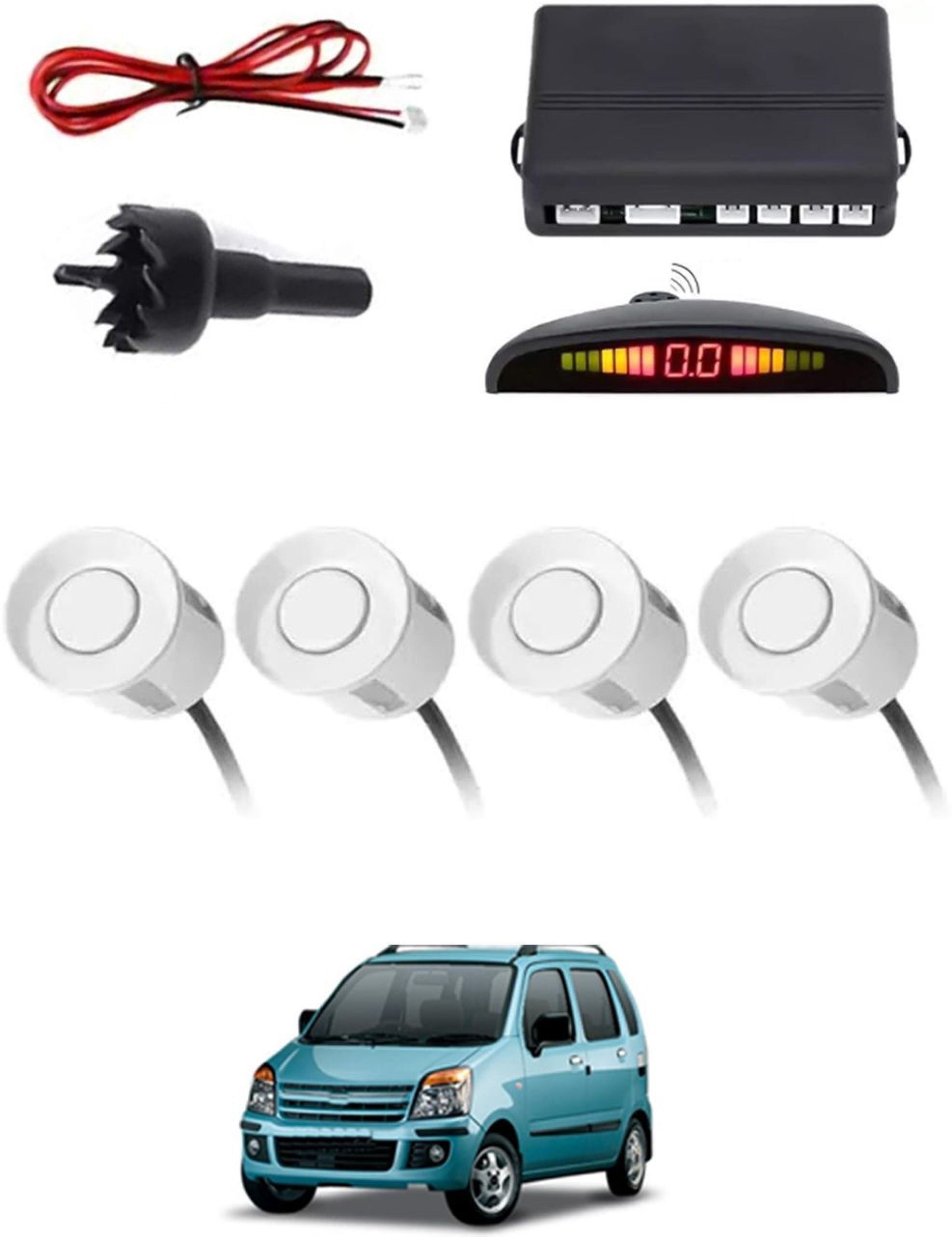 aarsh creations NW_Universal 4 White Reverse Parking Sensor-AF25B105 NP_Universal 4 White Reverse Parking Sensor-AF25B105 Parking Sensor-picture-28