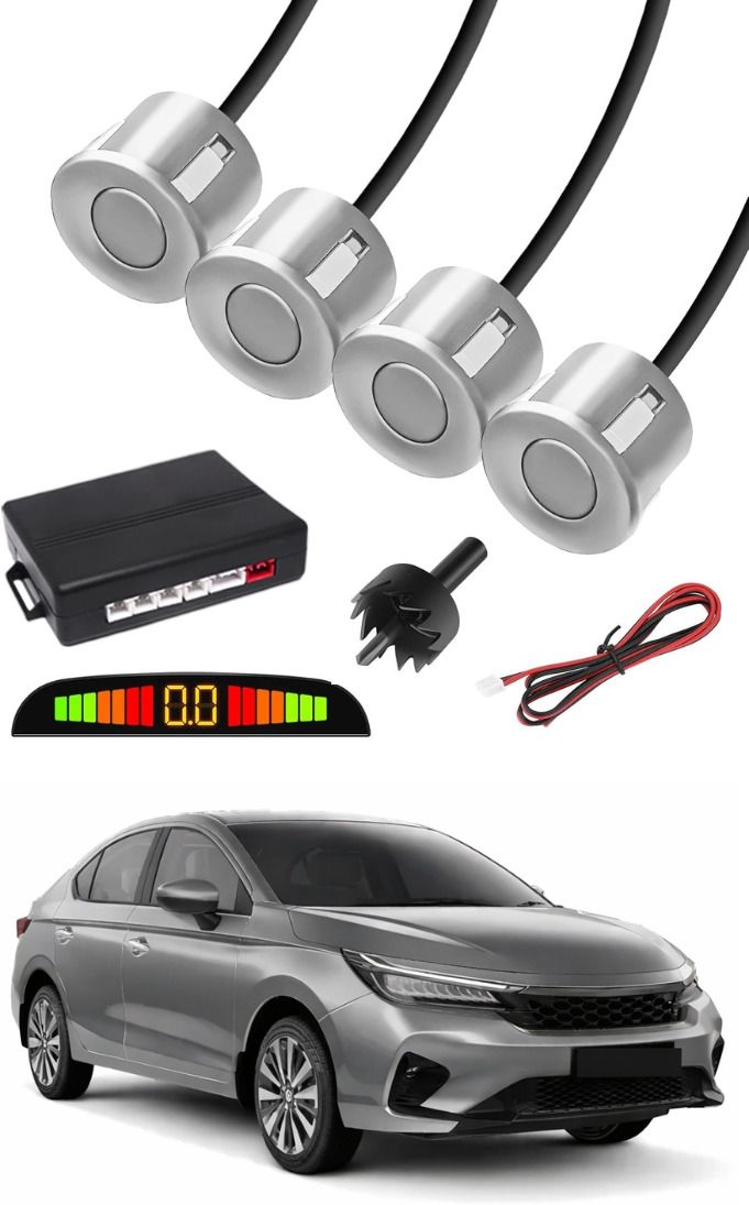 markoplus Silver Car Parking Sensor A103 Car Silver Parking Reverse Sensors For Honda City ZX Set of 4 Pcs Parking Sensor-picture-16