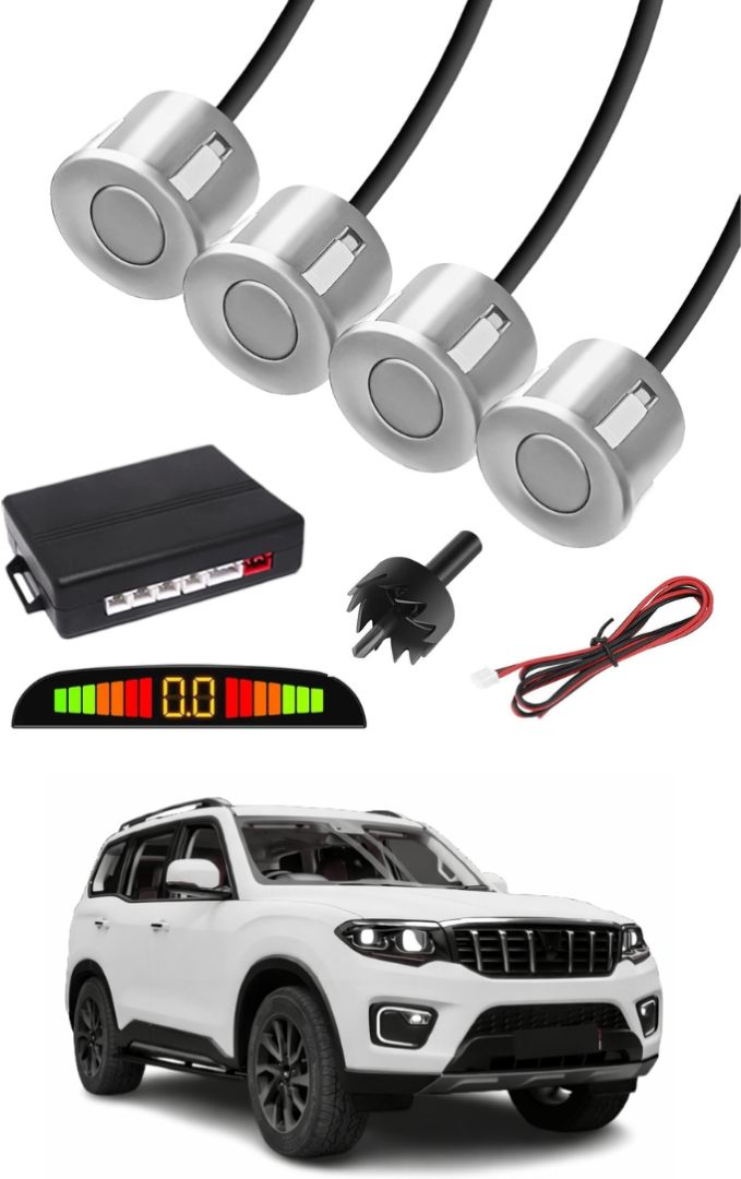 Silver Car Parking Sensor E18 Car Silver Parking Reverse Sensors For Mahindra Scorpio N Set of 4 Pcs Parking Sensor-image-24