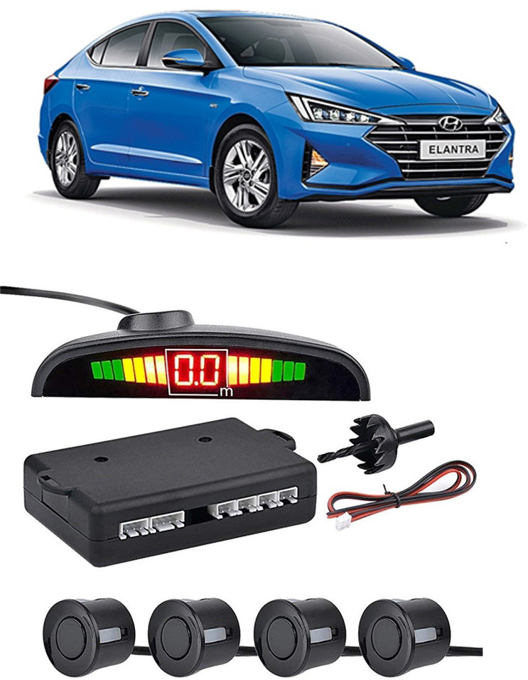 autotiger AB175 Black Car Reverse Parking Sensor with LED Display 4 Sensor A175 Parking Sensor image 1