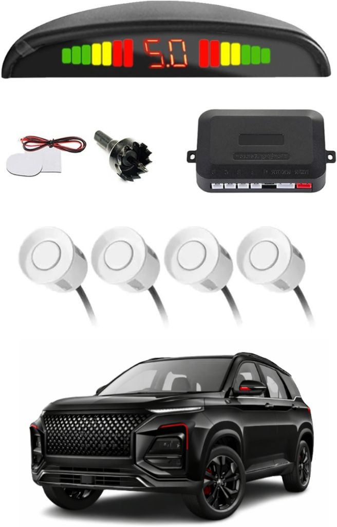 White Car Parking Sensor D32 Car White Parking Reverse Sensors For MG Hector Plus Set of 4 Pcs Parking Sensor-image-13