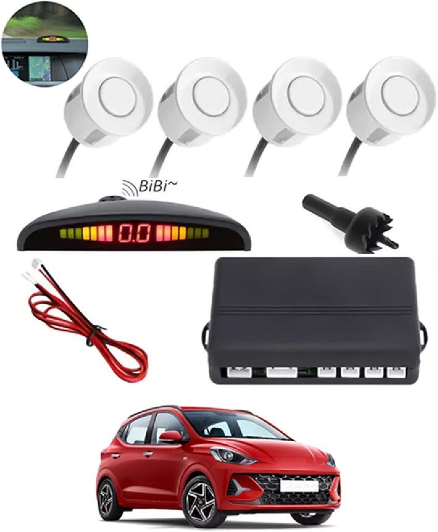 aarsh creations NW_Universal 4 White Reverse Parking Sensor-AF25N774 NP_Universal 4 White Reverse Parking Sensor-AF25N774 Parking Sensor-picture-23