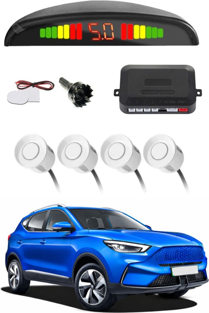 White Car Parking Sensor D167 Car White Parking Reverse Sensors For Tata Motors ZS EV Excite Set of 4 Pcs Parking Sensor-image-38