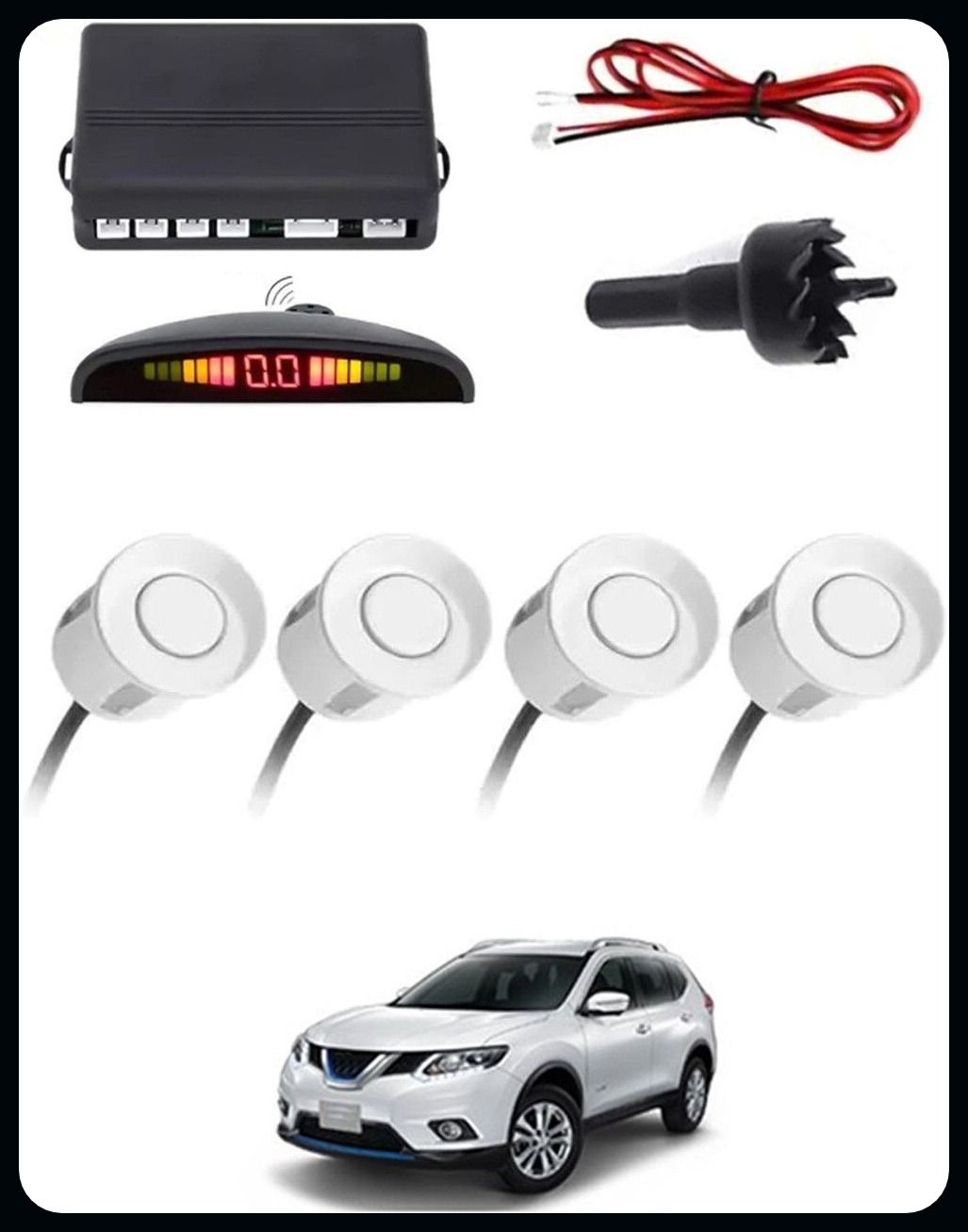 arsh stores NS- 4 White Reverse Parking Sensor-AP25A975 NS- 4 White Reverse Parking Sensor-AP25A975 Parking Sensor-picture-21