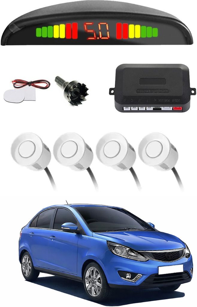 White Car Parking Sensor A166 Car White Parking Reverse Sensors For Tata Motors Zest Set of 4 Pcs Parking Sensor-image-11