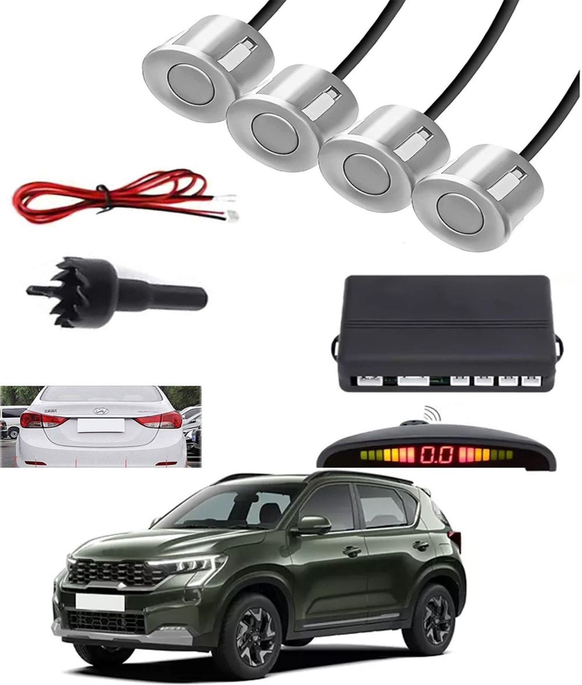 aarsh creation Universal 4 Silver Reverse Parking Sensor-AF25B346 P_Universal 4 Silver Reverse Parking Sensor-AF25B346 Parking Sensor-picture-11