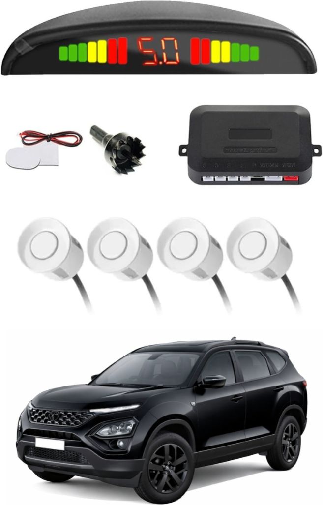White Car Parking Sensor B71 Car White Parking Reverse Sensors For Tata Safari Set of 4 Pcs Parking Sensor-image-11
