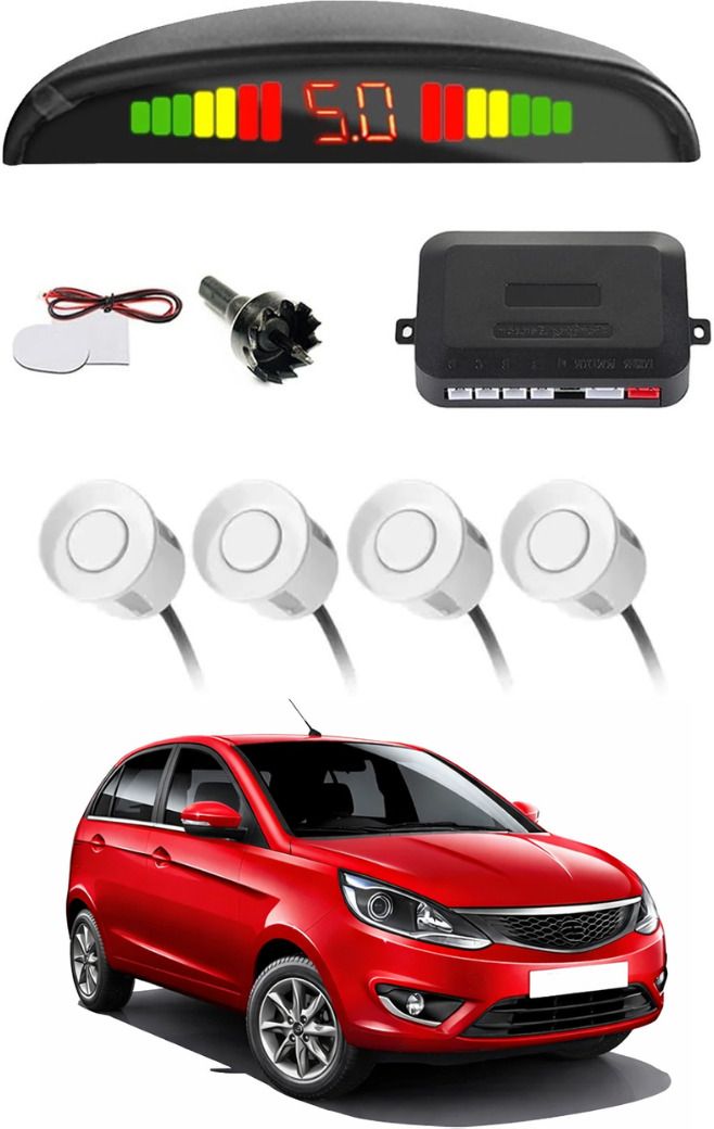 White Car Parking Sensor A99 Car White Parking Reverse Sensors For Tata Bolt Set of 4 Pcs Parking Sensor-image-14