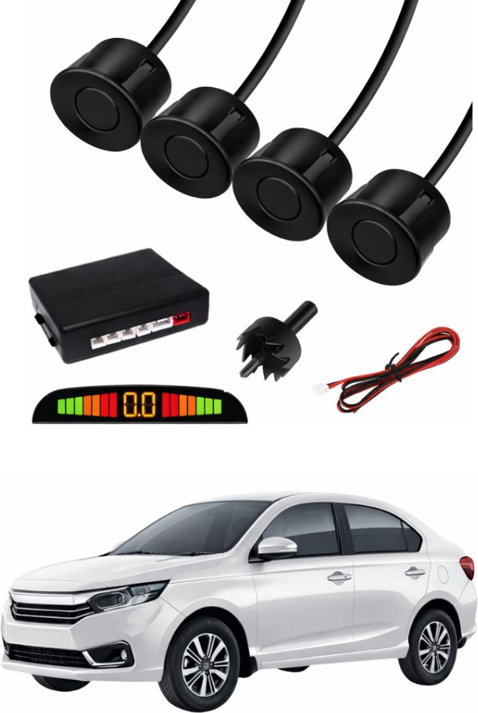 Black Car Parking Sensor E72 Car Black Parking Reverse Sensors For Honda Amaze Set of 4 Pcs Parking Sensor-image-1