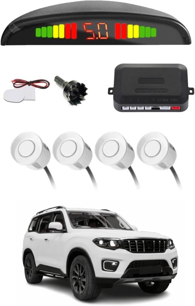 White Car Parking Sensor B18 Car White Parking Reverse Sensors For Mahindra Scorpio N Set of 4 Pcs Parking Sensor-image-41