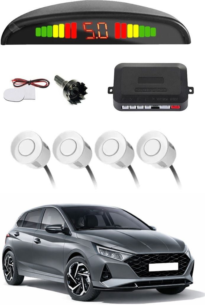 White Car Parking Sensor A70 Car White Parking Reverse Sensors For Hyundai i20 Set of 4 Pcs Parking Sensor-image-8