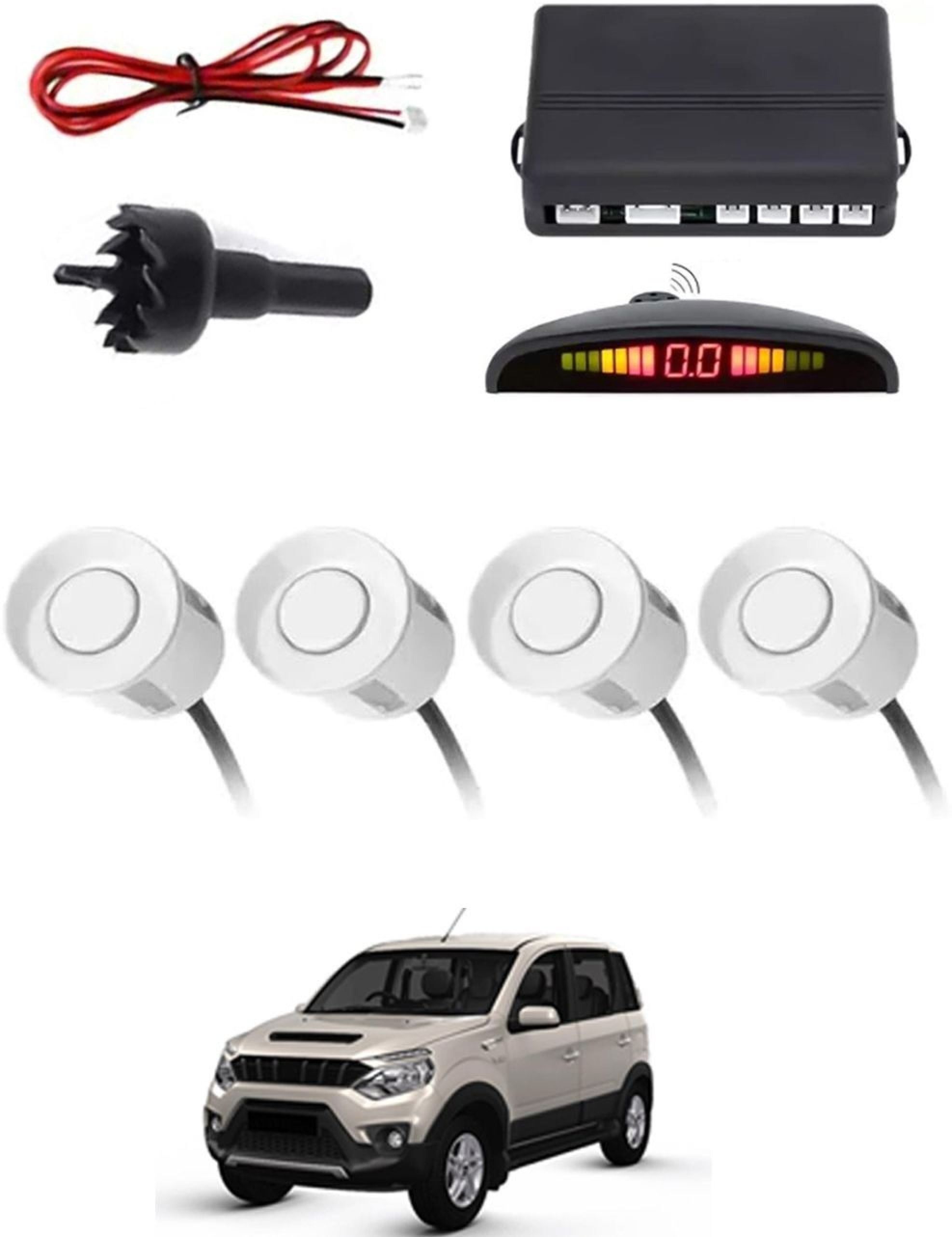 aarsh creation Universal 4 White Reverse Parking Sensor-AF25A647 P_Universal 4 White Reverse Parking Sensor-AF25A647 Parking Sensor-picture-28