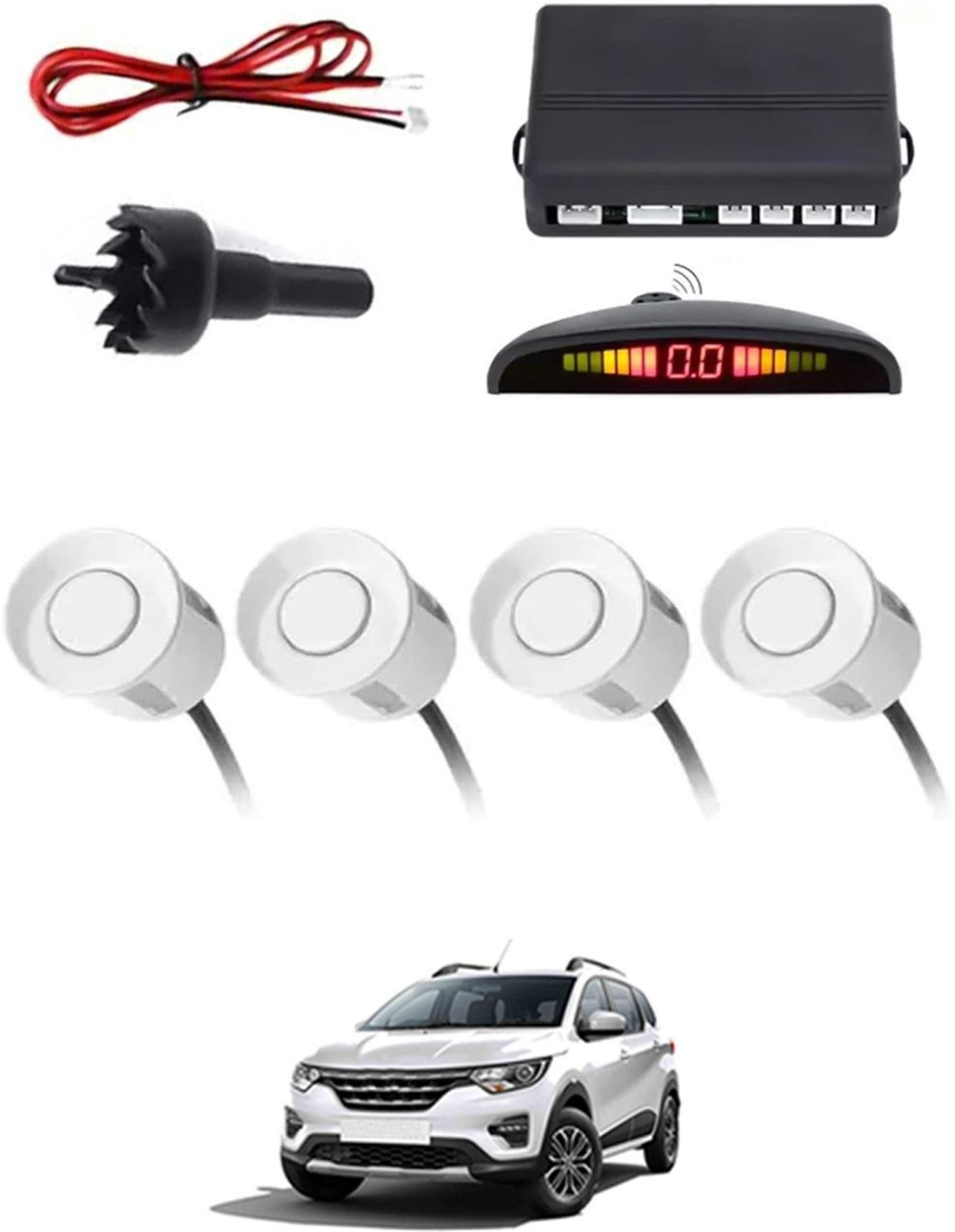 Universal 4 White Reverse Parking Sensor-AF25A527 Universal 4 White Reverse Parking Sensor-AF25A527 Parking Sensor-image-9