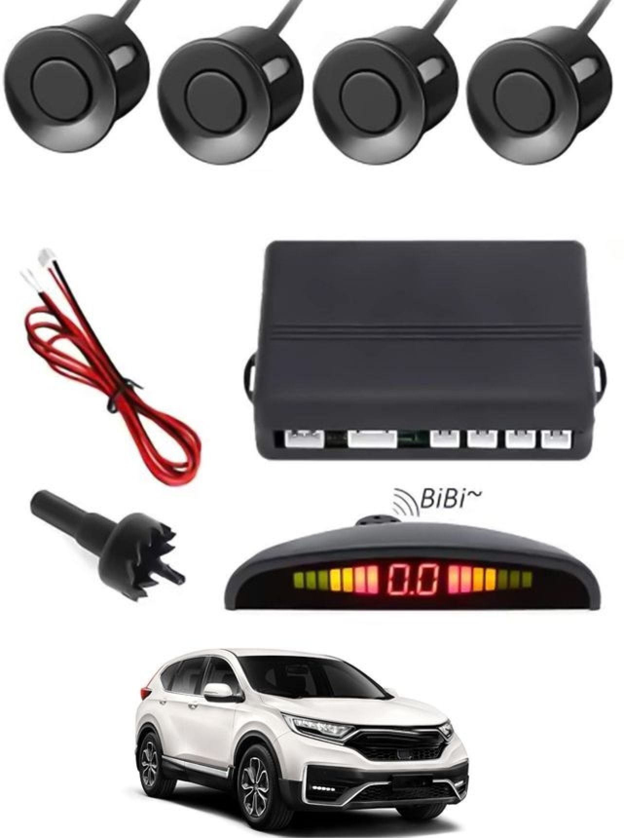 aarsh creation Universal 4 Black Reverse Parking Sensor-AF25N115 P_Universal 4 Black Reverse Parking Sensor-AF25N115 Parking Sensor-picture-32