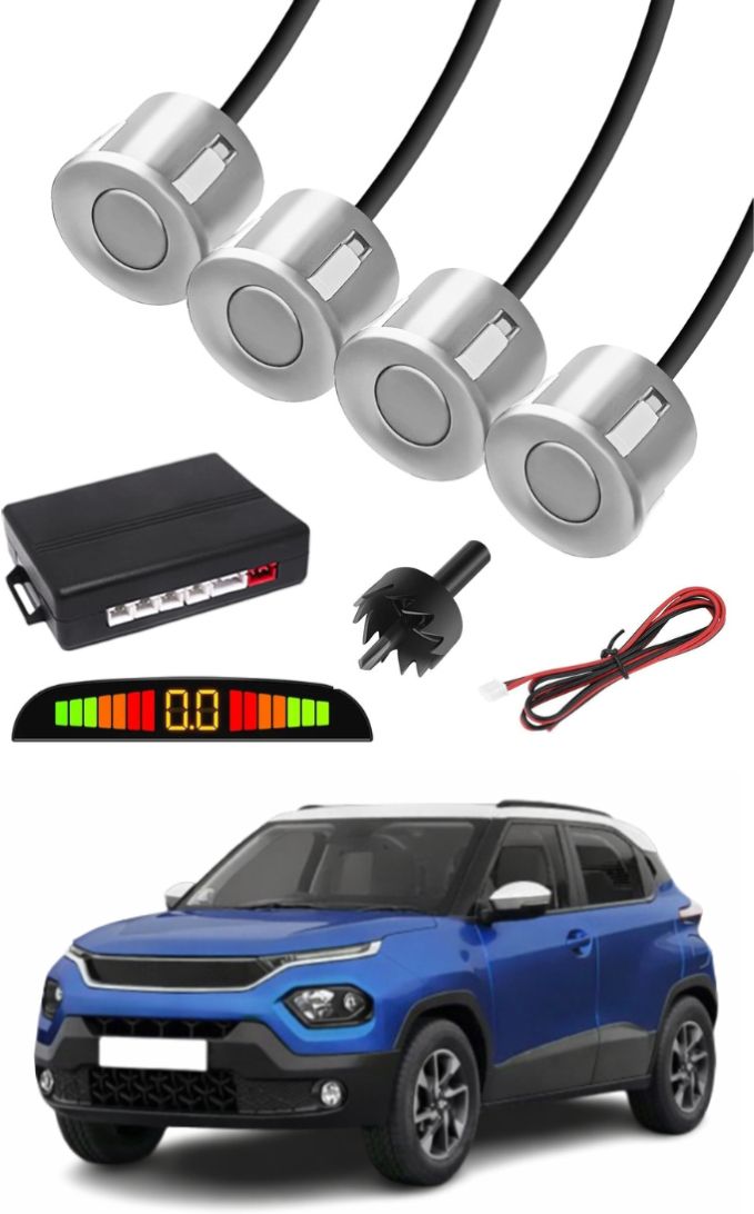 markoplus Silver Car Parking Sensor E21 Car Silver Parking Reverse Sensors For Tata Punch Set of 4 Pcs Parking Sensor-picture-34