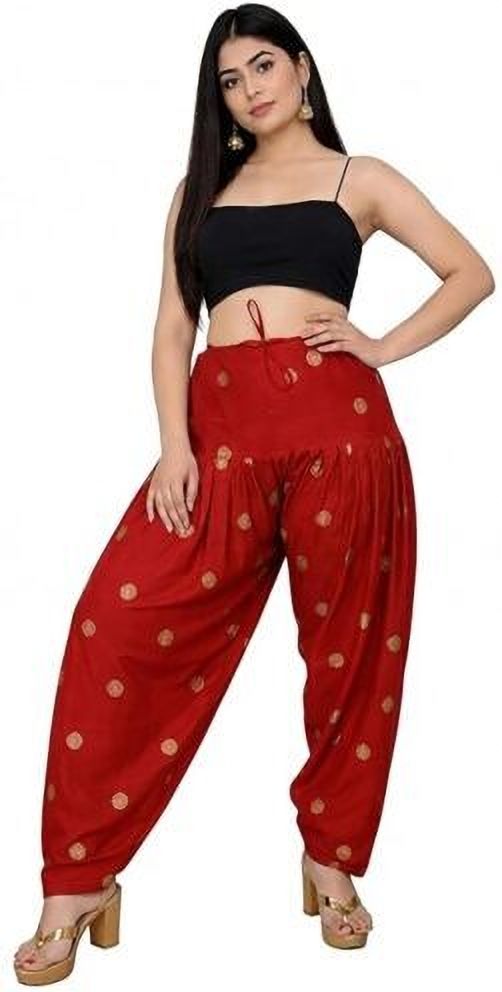white tulips Cotton Polka Print Patiala-picture-7