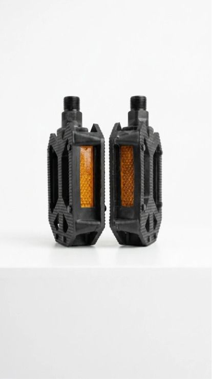 razy Black Bicycle Pedals Pair with Reflectors – Anti-Slip Plastic Cycle Pedals Pedal-picture-43