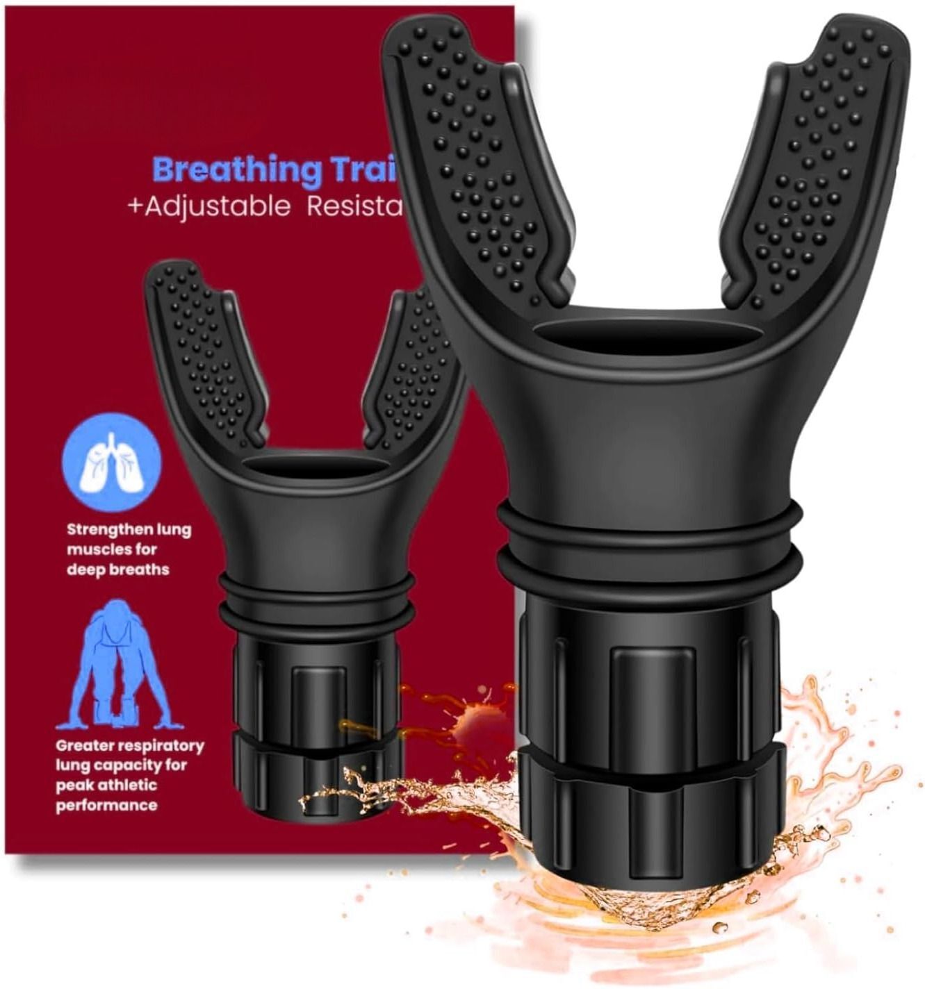 Breathing Exercise Device , Portable Breathing Trainer Lung Exercise Device for Enhanced Respiratory Health,Lung Strengthening,Sports Performance