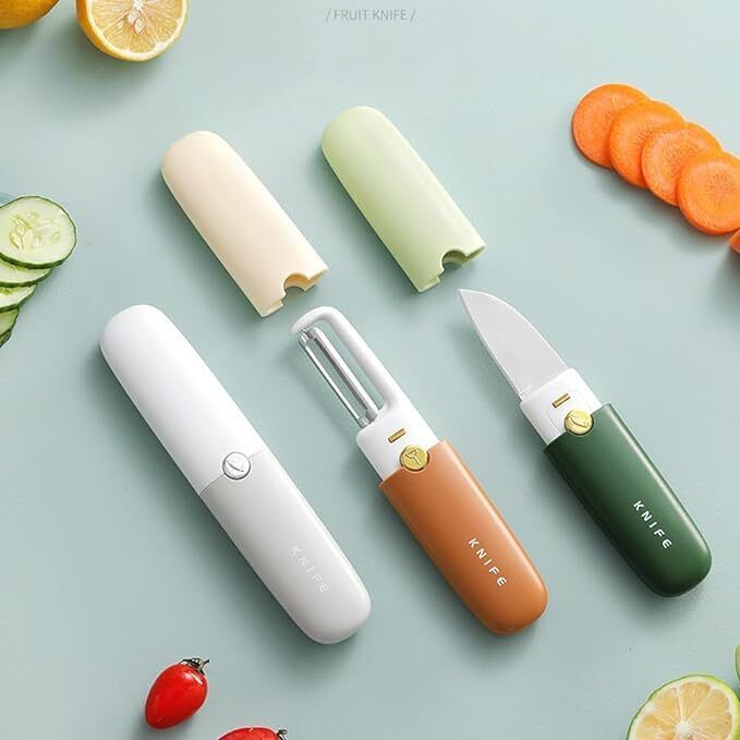 riprap Multifunctional Fruits Vegetable Peeler Cutter for Quicker Knife (Multicolor) Pocket Knife-image-2