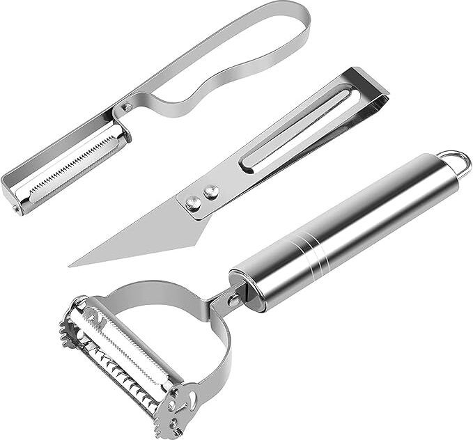 sarthu Vegetable & Fruit Peeler Set of 3 with Meat Cutter, Julienne Slicer & Shredder Y Shaped Peeler-picture-26