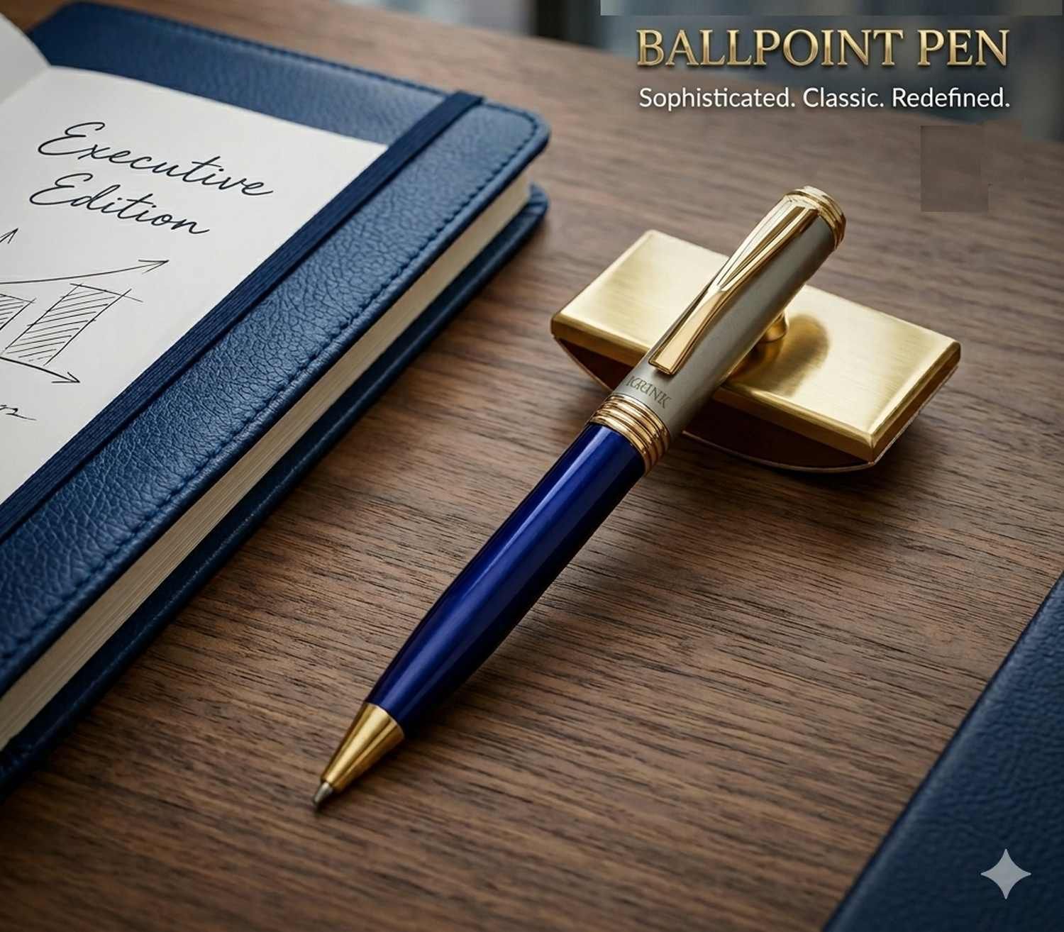 ® Core collection metal pen Blue and Silver combination fitted with germany Ball Pen-image-3